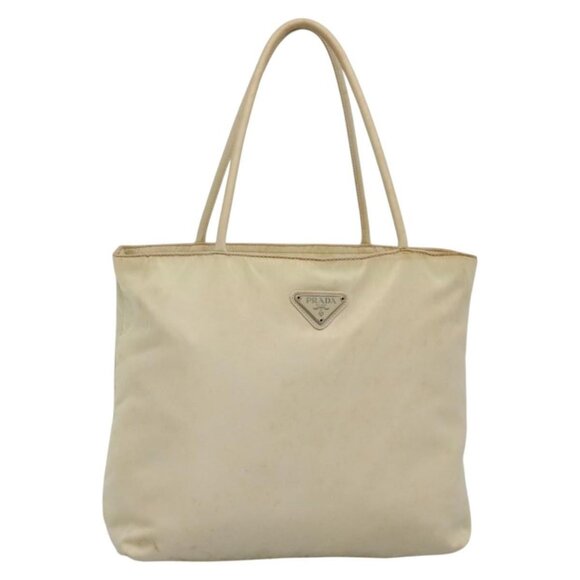 PRADA Hand Bag Nylon Beige Auth - Picture 1 of 16